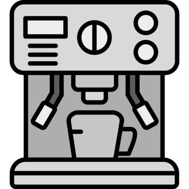 Kahve makinesi simgesi, vektör illüstrasyonu