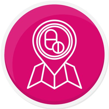 Konum simgesi, vektör illüstrasyonlu harita işaretleyici