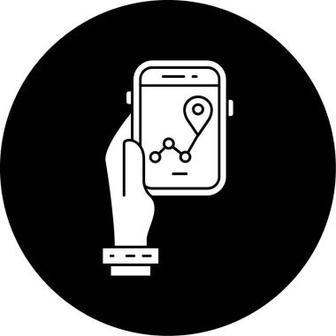 gps navigasyon simgesi vektör çizimi