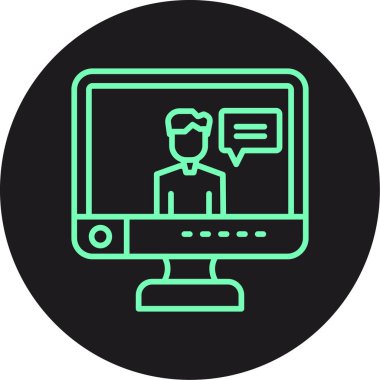 Dizüstü bilgisayar simgesi olan bir adamın vektör çizimi