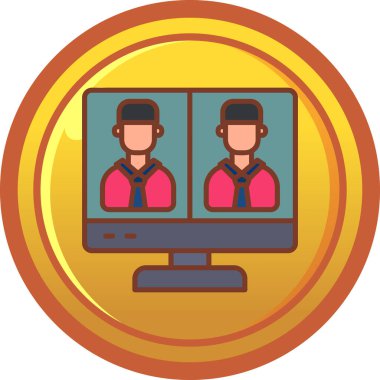 Kişisel bir bilgisayar simgesinin vektör simgesinin gösterimi