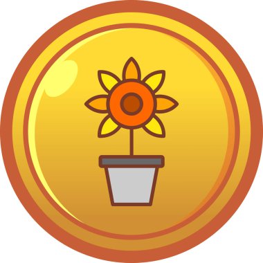 çiçek bitkisi modern simgesi, vektör illüstrasyonu