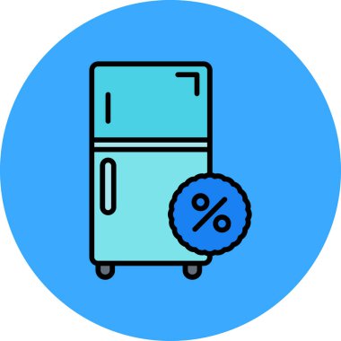 Buzdolabı. Web simgesi basit illüstrasyon