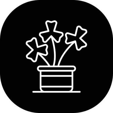 çiçek saksısı simgesi, basit vektör illüstrasyonu