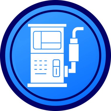 yakıt pompası ikonu mavi vektörü herhangi bir tasarım için beyaz arkaplanda izole