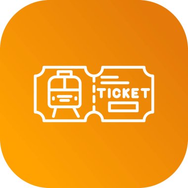 Tren bileti simgesi soyut bir grupta izole edildi