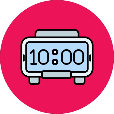 Alarm saat simgesi vektör illüstrasyonu