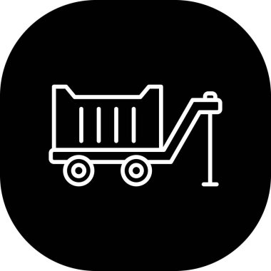 Kargo treni simgesi, vektör illüstrasyonu basit tasarım