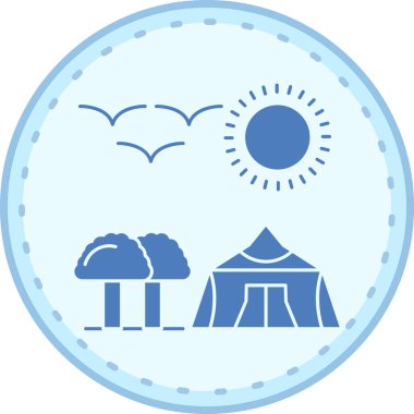 Bir çadır simgesinin vektör illüstrasyonu