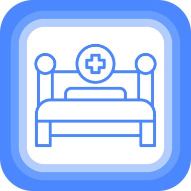 Yatağa. Web simgesi basit illüstrasyon