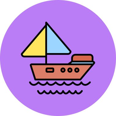 Tekne. Web simgesi basit illüstrasyon