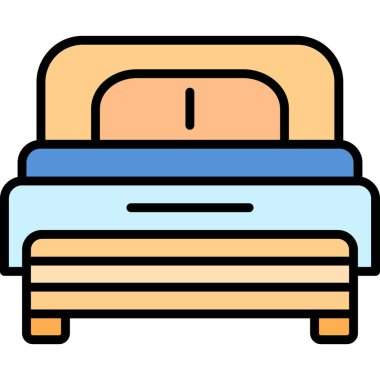 Yatağa. Web simgesi basit illüstrasyon