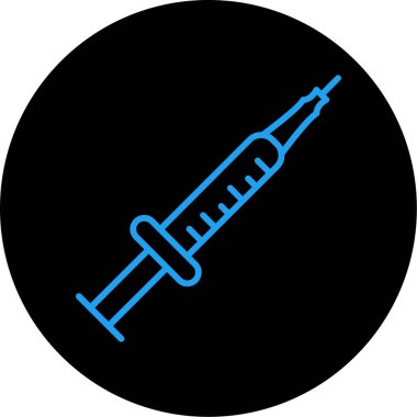 Şırınga düz yuvarlanmış vektör simgesi