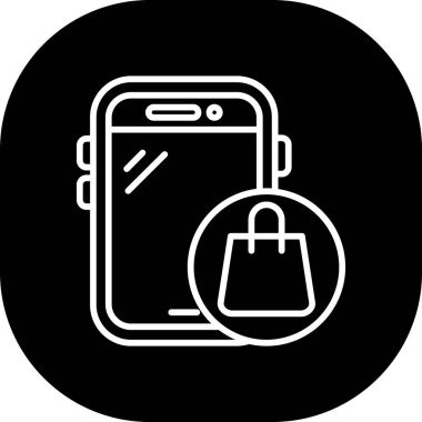 Alışveriş poşeti simgesinin vektör illüstrasyonu