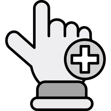 çapraz simge ile el, vektör illüstrasyonu