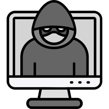 hacker bilgisayar simgesi - taslak biçimi