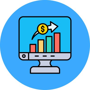 analitik iş grafiği simgesi renk özet vektörü