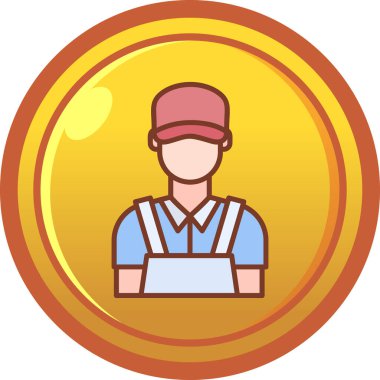 İşçi. Web simgesi basit illüstrasyon