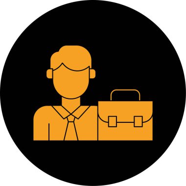 Çantalı bir adamın vektör simgesi