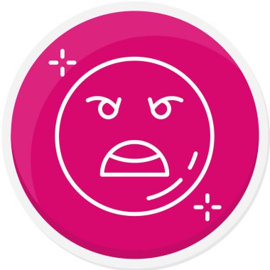 kızgın yüz simgesi simgesi, basit vektör illüstrasyonu