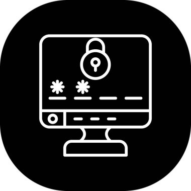 Web Güvenlik Glyph Vektör Simgesi Tasarımı