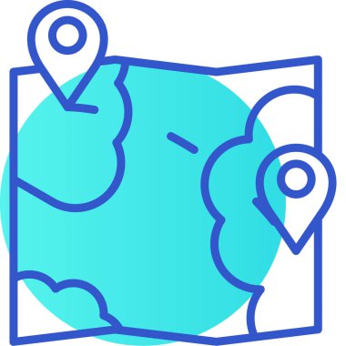 konum haritası gps simgesi ana hat biçiminde