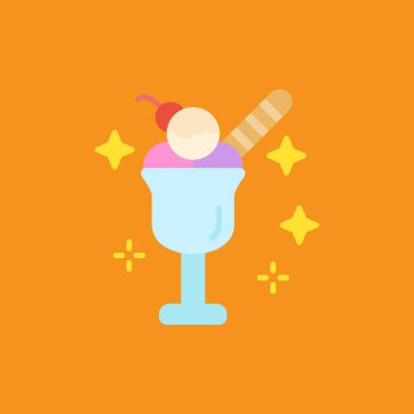 dondurma düz renk vektör simgesi