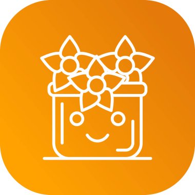 Çiçekli mutlu yüz.