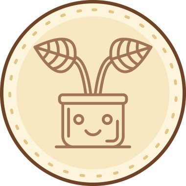 Bir çiçek simgesinin vektör illüstrasyonu