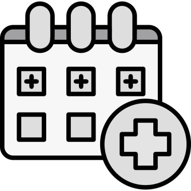 Hastane tıbbi ikonu, vektör illüstrasyonu