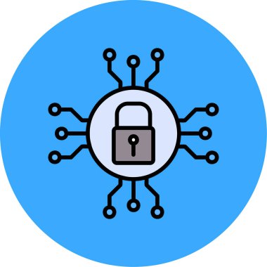 Kilit. Web simgesi basit illüstrasyon