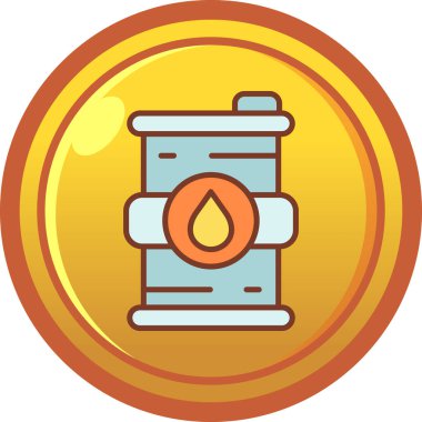 Yağ yakıt ikonu vektörü düz