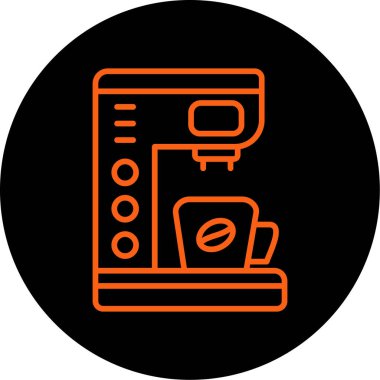 Kahve makinesi simgesinin vektör illüstrasyonu