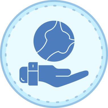 Mavi ve beyaz bir ikonun vektör illüstrasyonu