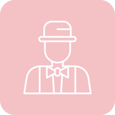 Bir adamın karikatür simgesinin vektör çizimi