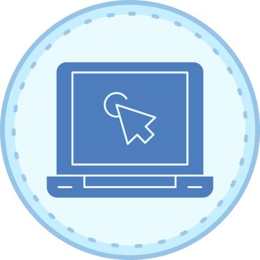 dizüstü bilgisayar. Web simgesi basit illüstrasyon