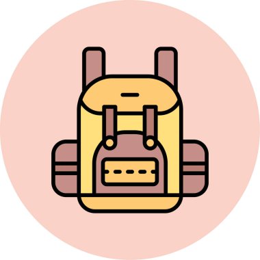 Sırt çantası simgesinin vektör çizimi