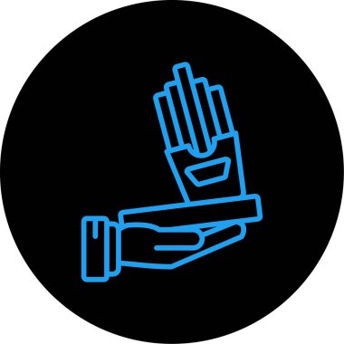 Siyah arkaplanı olan mavi bir simgenin vektör çizimi