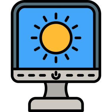 Bilgisayar. Web simgesi vektör illüstrasyonu