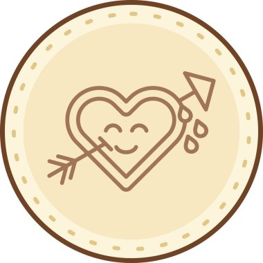 madeni para simgesi vektör illüstrasyonlu kalp