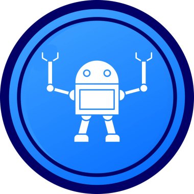 Moda Biçimli Robot Simgesi İzole Arkaplan