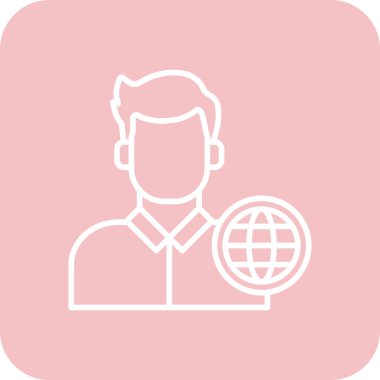 Dünya simgesine sahip iş adamının vektör illüstrasyonu