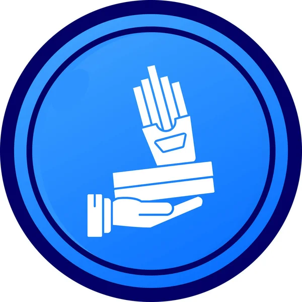 Kredi kartı çizimi olan bir madeni parayı tutan el.