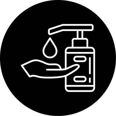 Bir el dezenfektanı simgesinin vektör çizimi