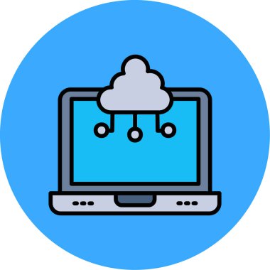 Dizüstü bilgisayar simgesi vektör çizimi