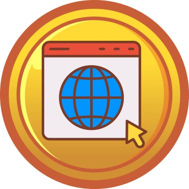 dünya küresi simgesi, basit vektör illüstrasyonu