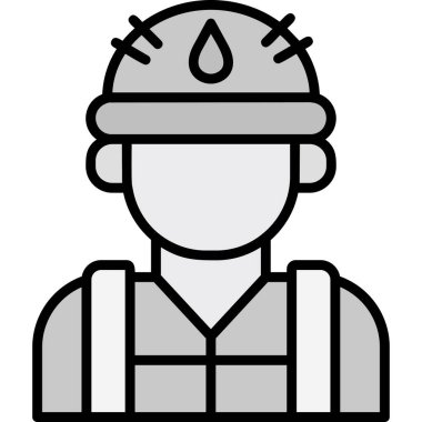 Asker. Web simgesi vektör illüstrasyonu