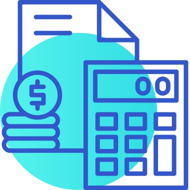 muhasebe hesaplama finans simgesi Doldurulmuş dış hat biçimi