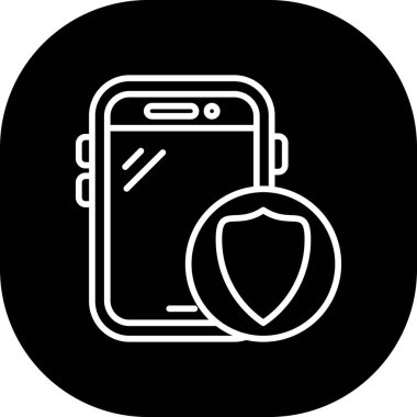 mobil koruma simgesi. Web için basit mobil koruma vektör simgesi çizimi