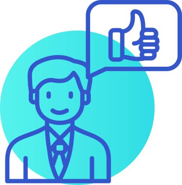 başparmak yukarı simgesi, basit vektör illüstrasyon tasarımı